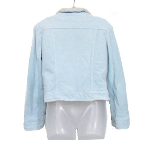 OBOE pastel blue corduroy shearling jacket M - Picture 7 of 7